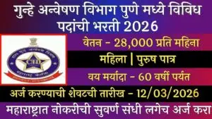गुन्हे अन्वेषण विभाग (CID) भरती 2026